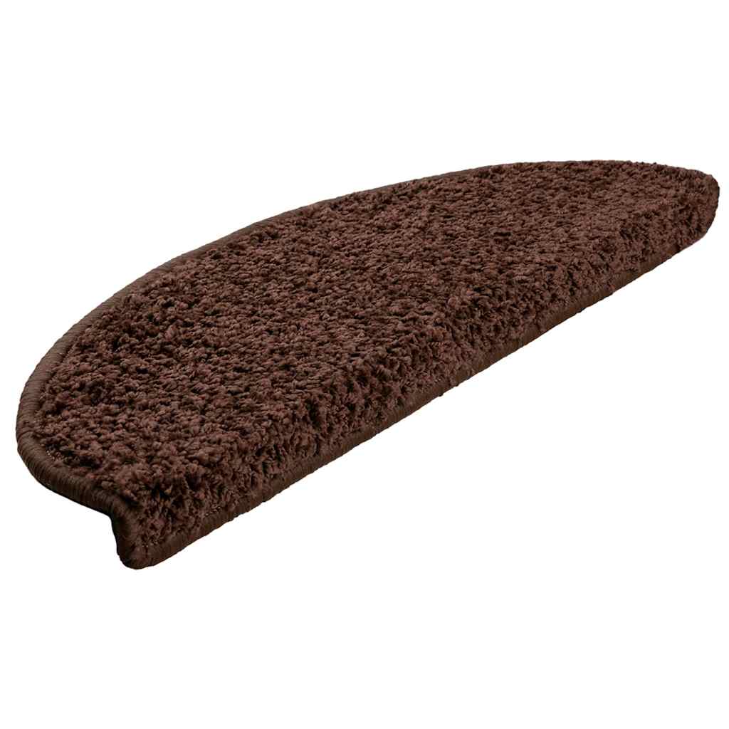 vidaXL Πατάκια για σκάλες 30 τεμάχια Καφέ 65x21x4 cm