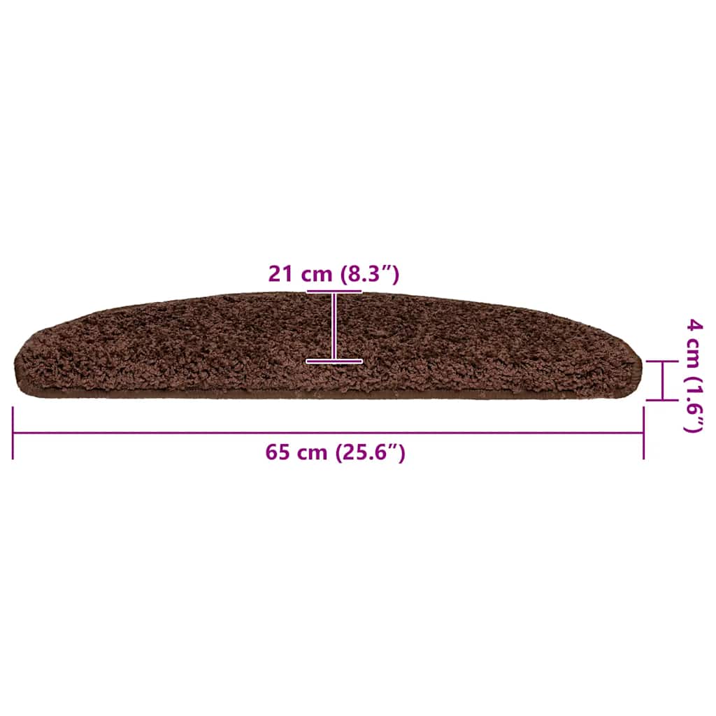 vidaXL Πατάκια για σκάλες 30 τεμάχια Καφέ 65x21x4 cm