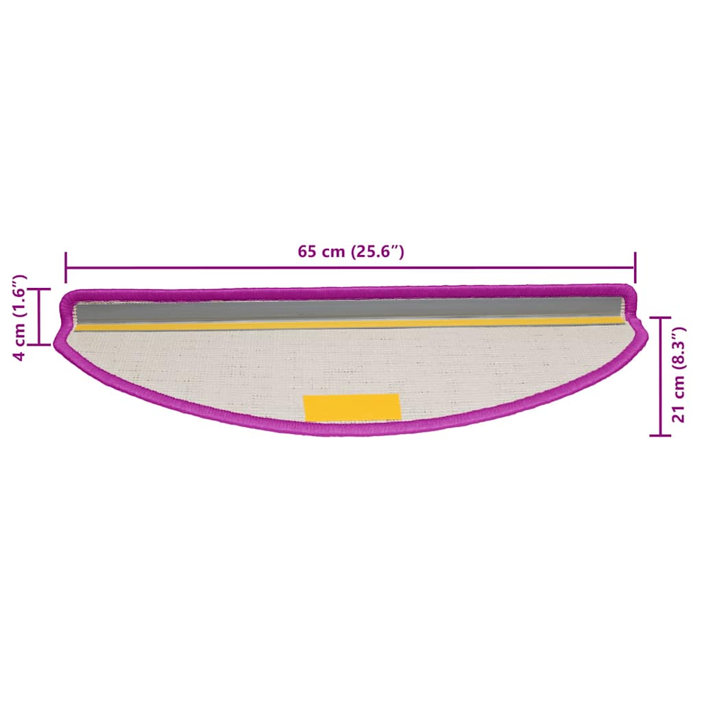 vidaXL Πατάκια για σκάλες 30 τεμάχια Βιολετί 65x21x4 cm