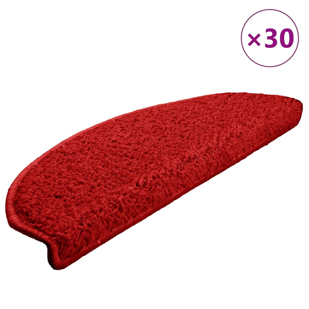 vidaXL Πατάκια για σκάλες 30 τεμάχια Κόκκινο 65x21x4 cm