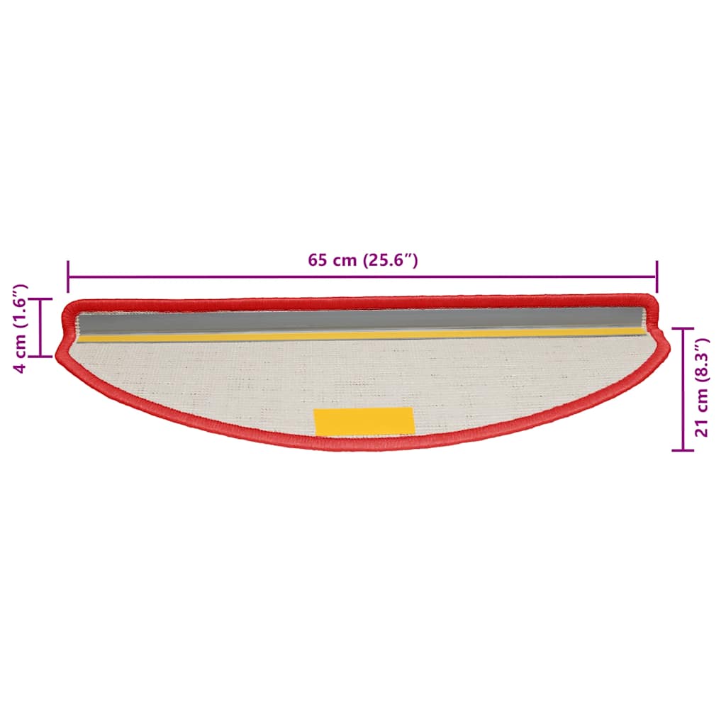 vidaXL Πατάκια για σκάλες 30 τεμάχια Κόκκινο 65x21x4 cm