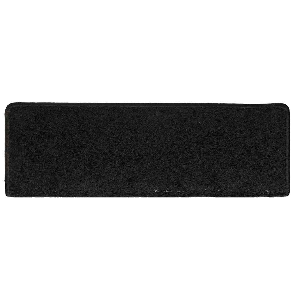 vidaXL Πατάκια για σκάλες 30 τεμάχια 65x21x4 cm Μαύρο