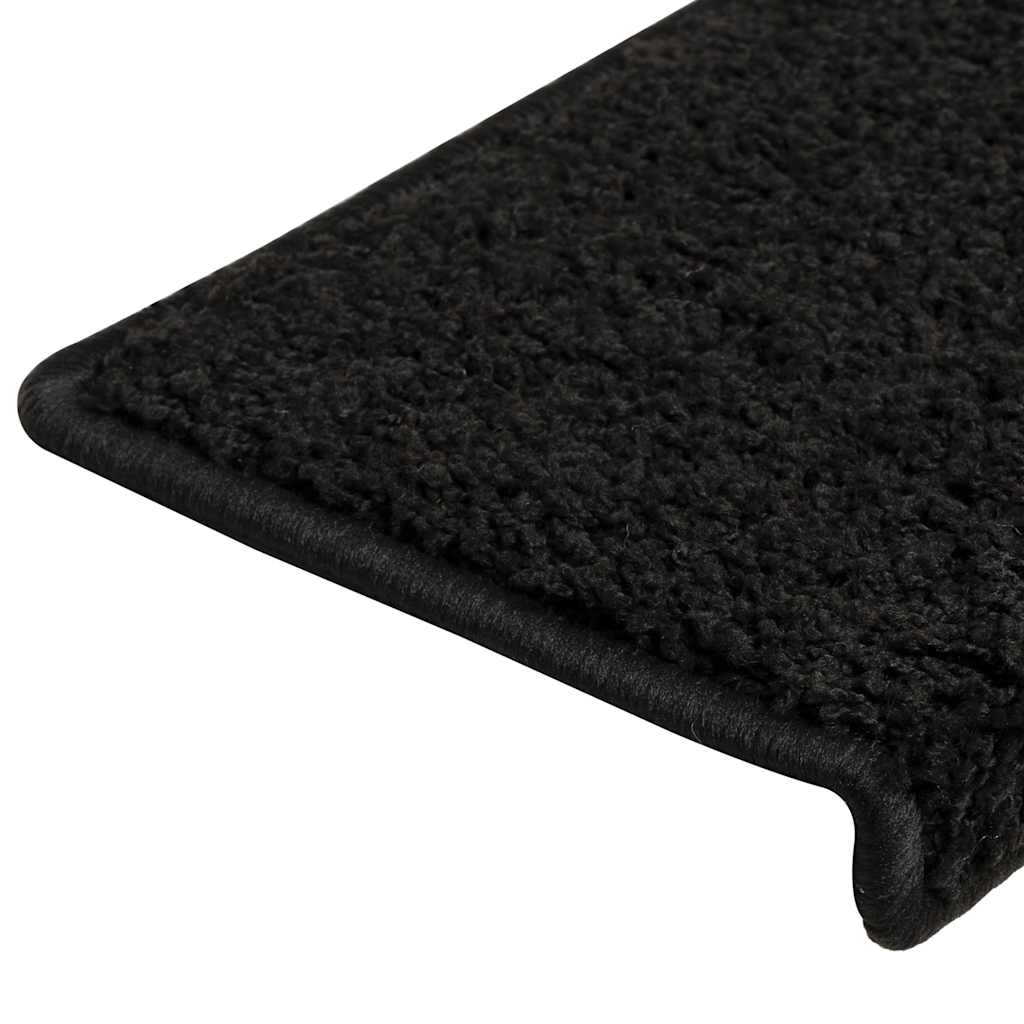 vidaXL Πατάκια για σκάλες 30 τεμάχια 65x21x4 cm Μαύρο