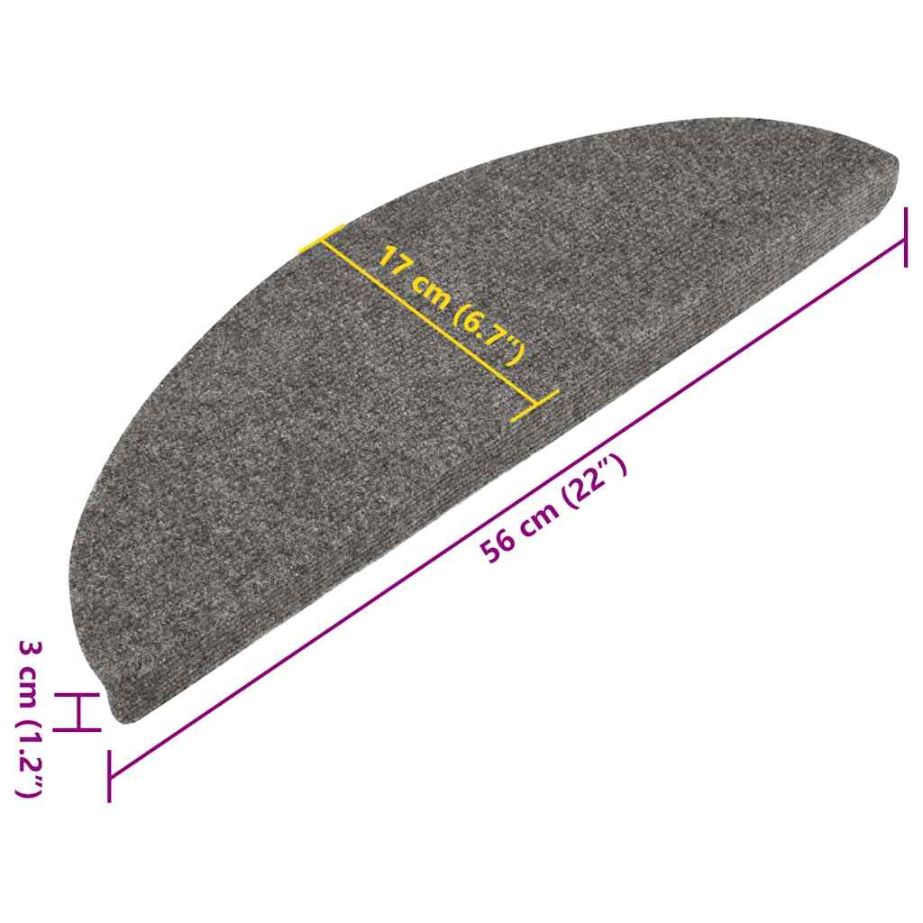 vidaXL Πατάκια Σκάλας Αυτοκόλλητα 20 τεμ. Γκρι 56 x 17 x 3 εκ.