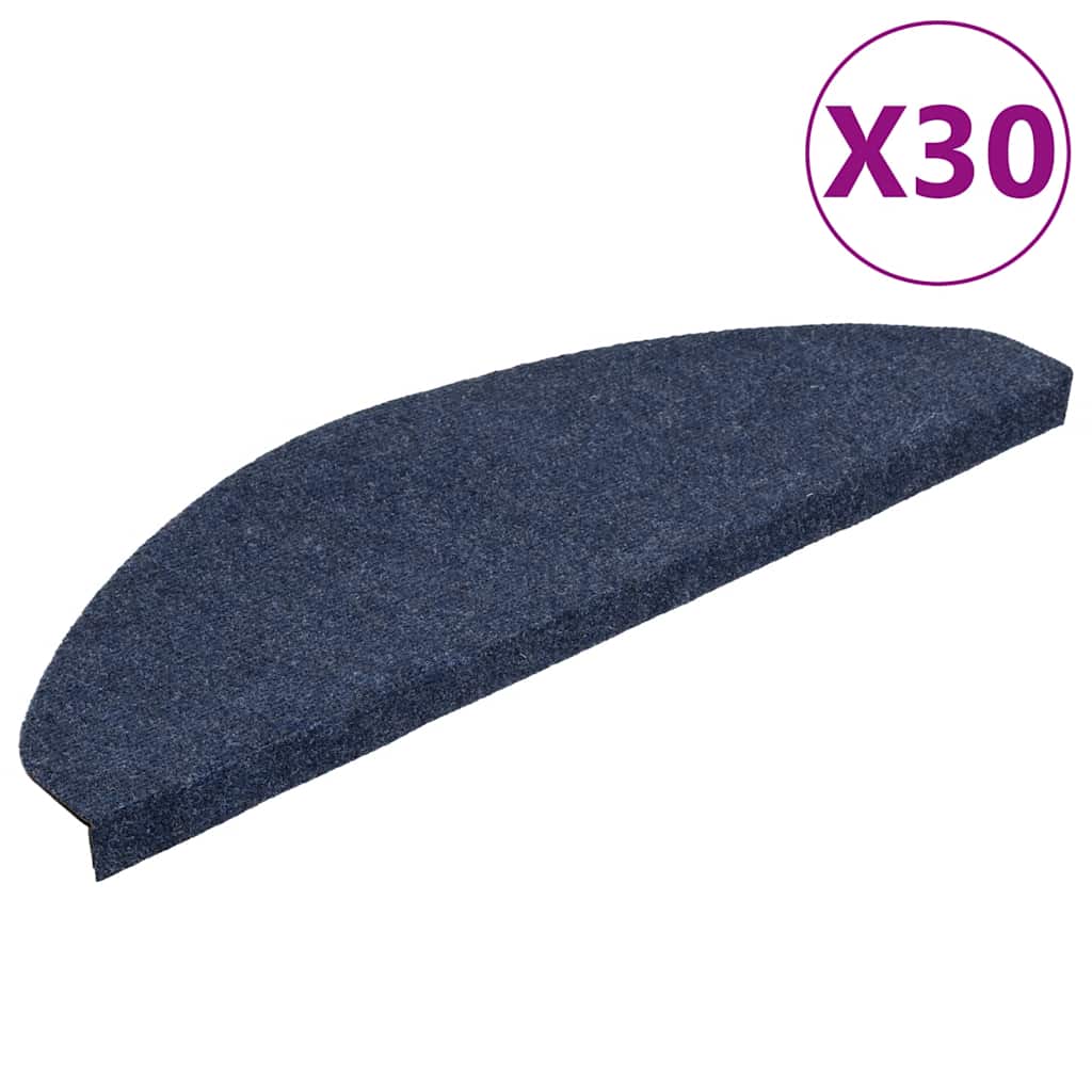 vidaXL Πατάκια Σκάλας Αυτοκόλλητα 30 τεμ. Μπλε 65x22,5x3,5 εκ.