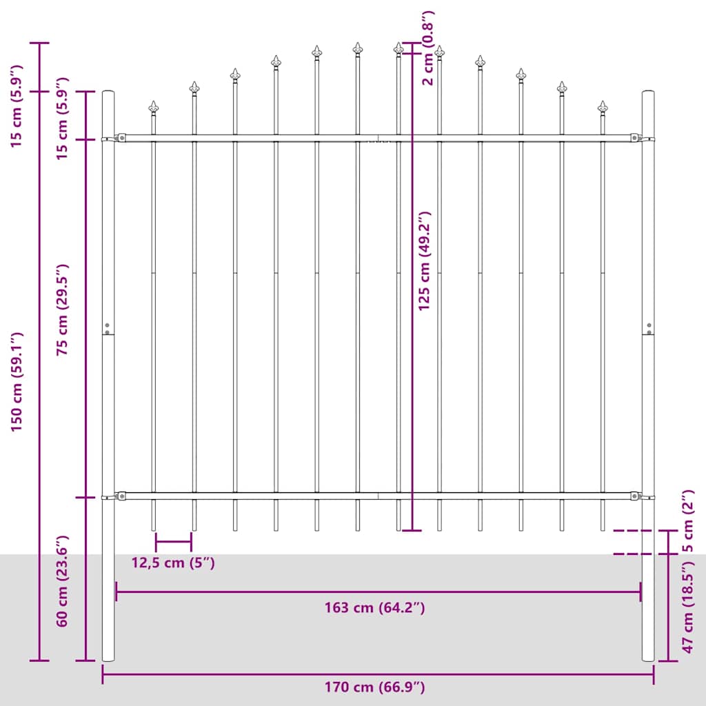 vidaXL Φράχτης Κήπου WOERDEN 4 τμχ. 170 x 165 cm Λευκό