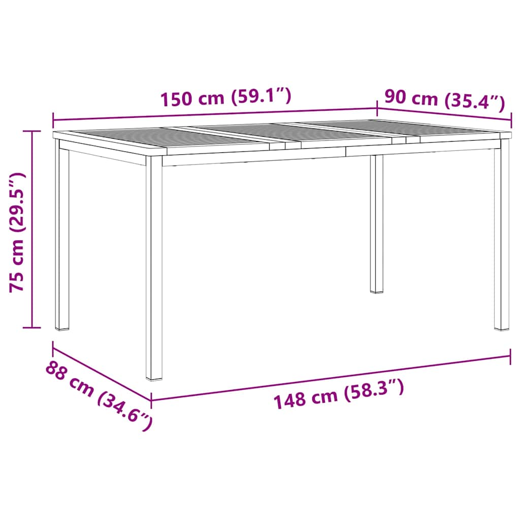 vidaXL Σετ Τραπεζαρίας Κήπου 7 Τεμαχίων από Μασίφ Ξύλο Ακακίας