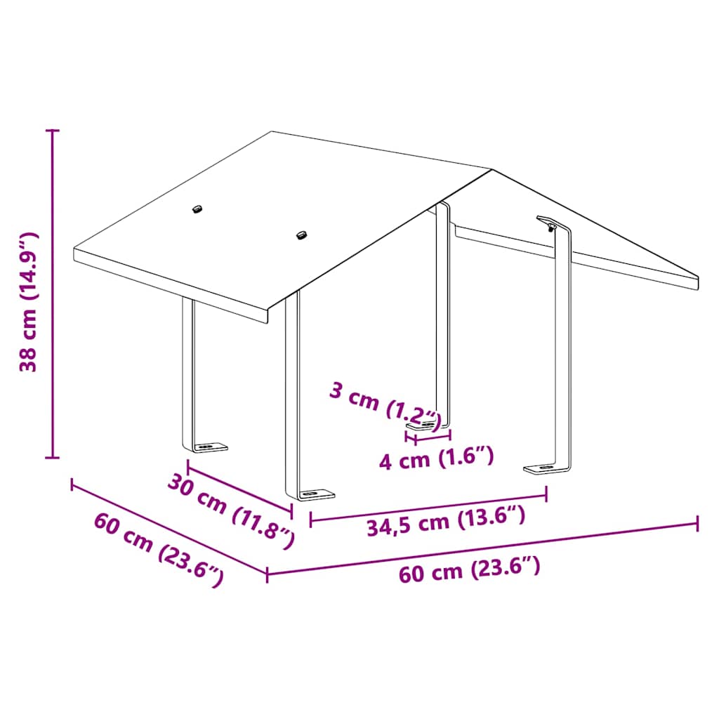 vidaXL Καπνοδόχος Ασημί 60 x 60 x 38 cm Ανοξείδωτο ατσάλι