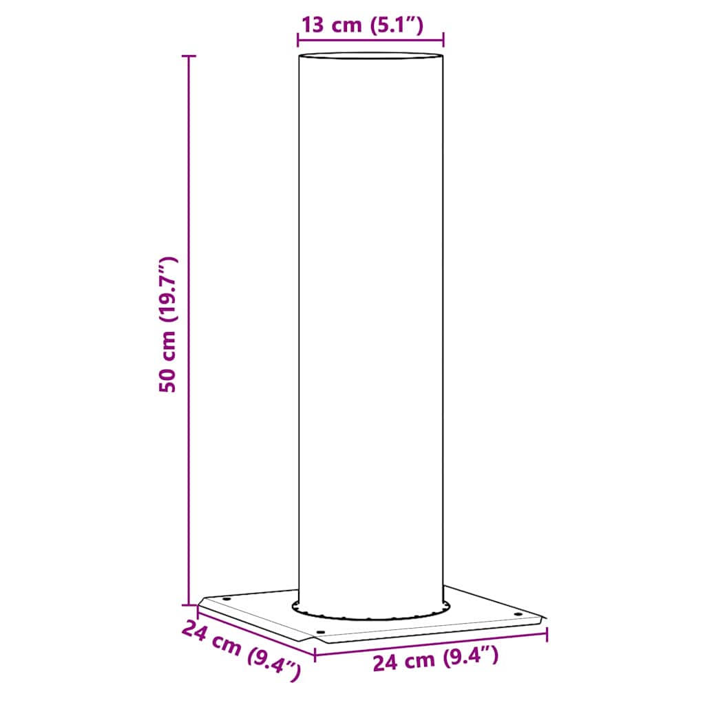 vidaXL Επέκταση Κεφαλής Καμινάδας Ασημί 24 x 24 x 50 εκ.