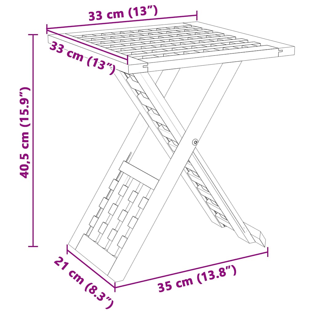 vidaXL Τραπεζάκι σαλονιού Καφέ 33 x 33 x 40,5 εκ Στερεό ξύλο καρυδιάς