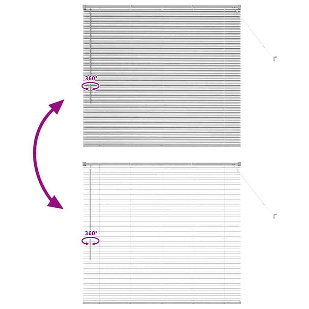 vidaXL Βενετσιάνικες Ρόδες Ασημί 130 x 140 cm Αλουμίνιο