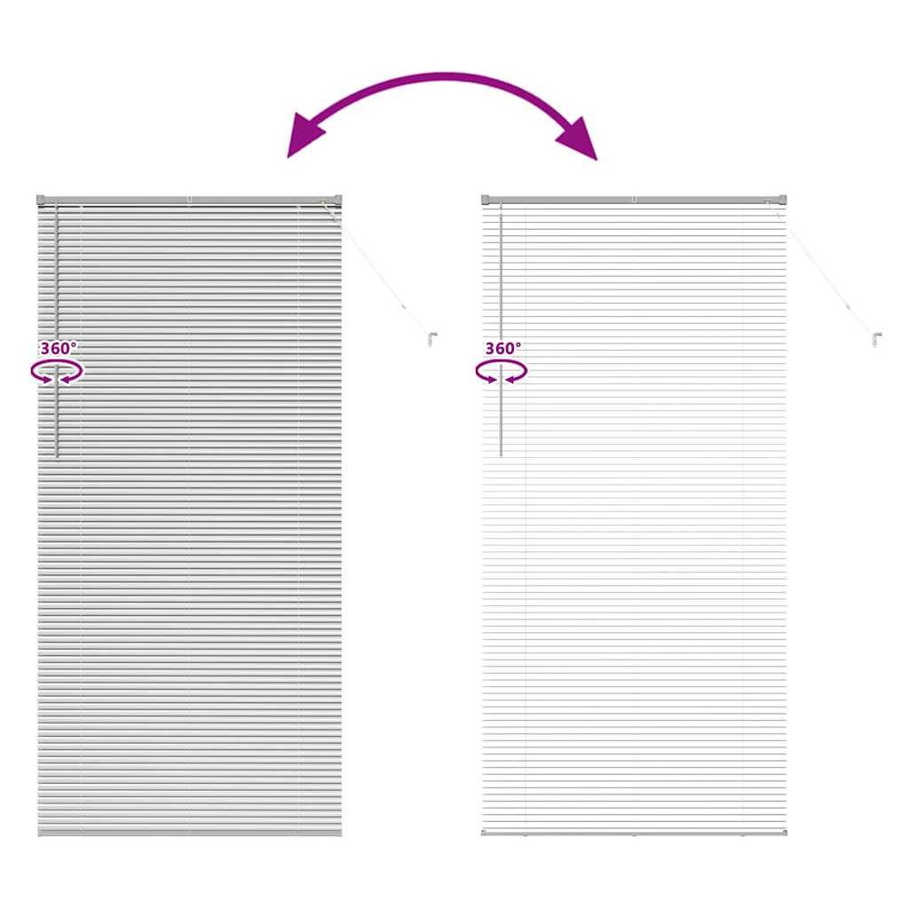 vidaXL Βενετσιάνικες Ρόδες Ασημί 220 x 100 cm Αλουμίνιο