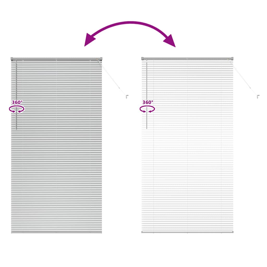 vidaXL Βενετσιάνικη Σκίαση Ασημί 220 x 120 εκ 25 χιλ. Αλουμίνιο
