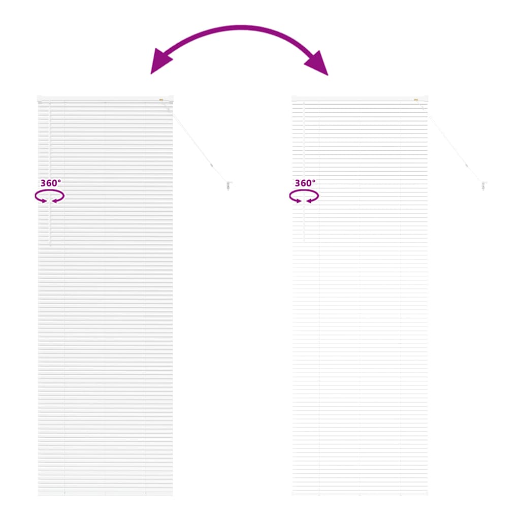 vidaXL Βενετσιάνικες Ρόδες Λευκό 220 x 80 εκ Αλουμίνιο