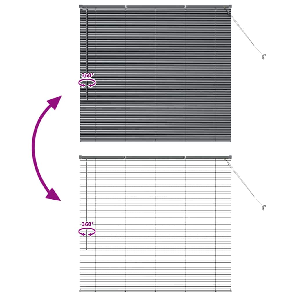 vidaXL Βενετσιάνικες Ρόδες Σκούρο Γκρι 130 x 150 cm Αλουμίνιο