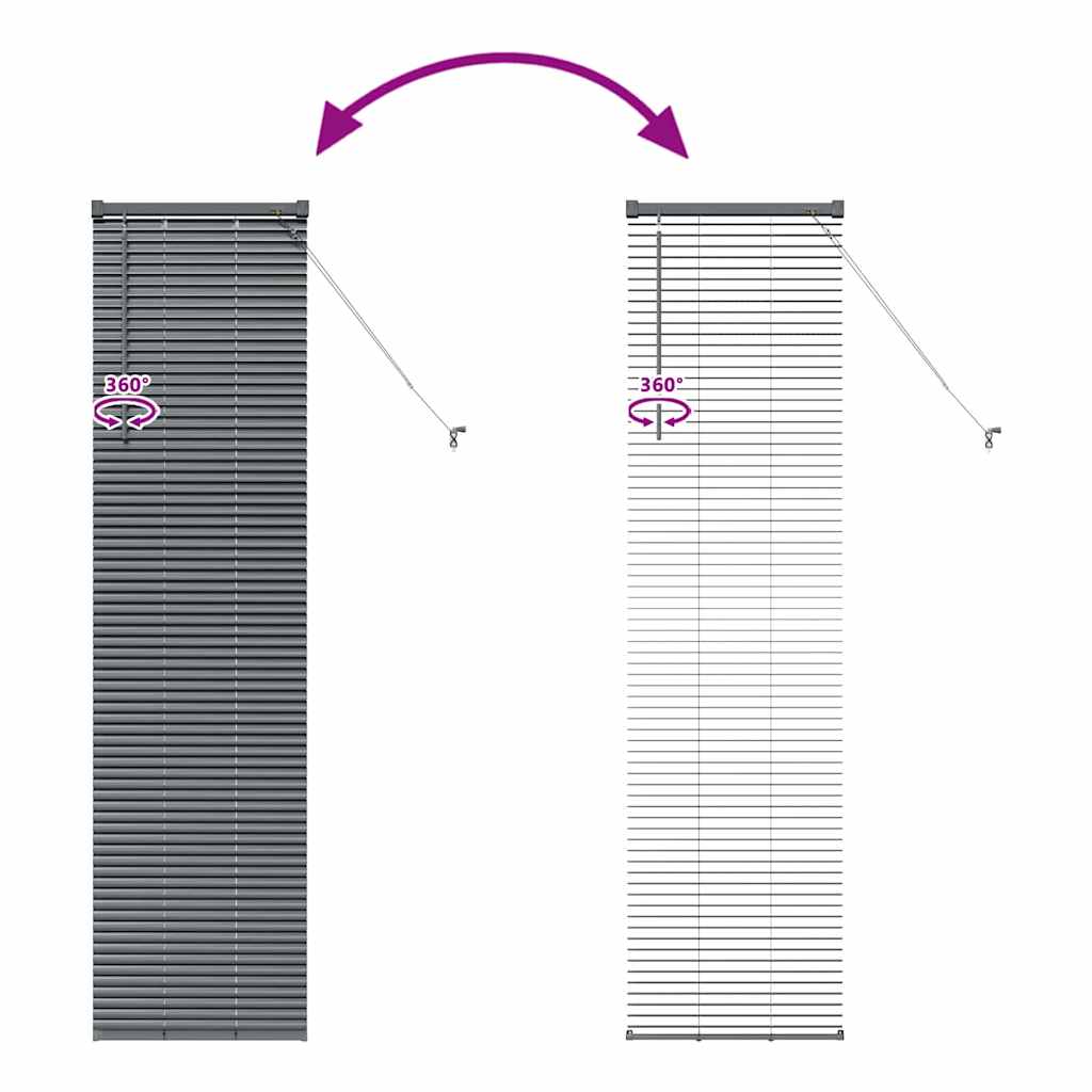 vidaXL Βενετσιάνικη Σκίαση Σκούρο Γκρι 175 x 40 εκ 25 χιλ. Αλουμίνιο