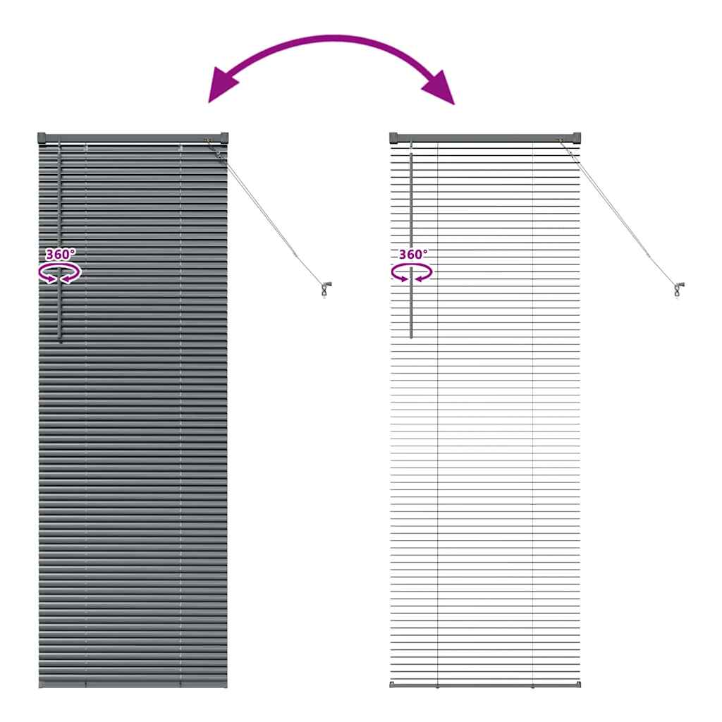 vidaXL Βενετσιάνικη Σκίαση Σκούρο Γκρι 175 x 60 εκ 25 χιλ. Αλουμίνιο