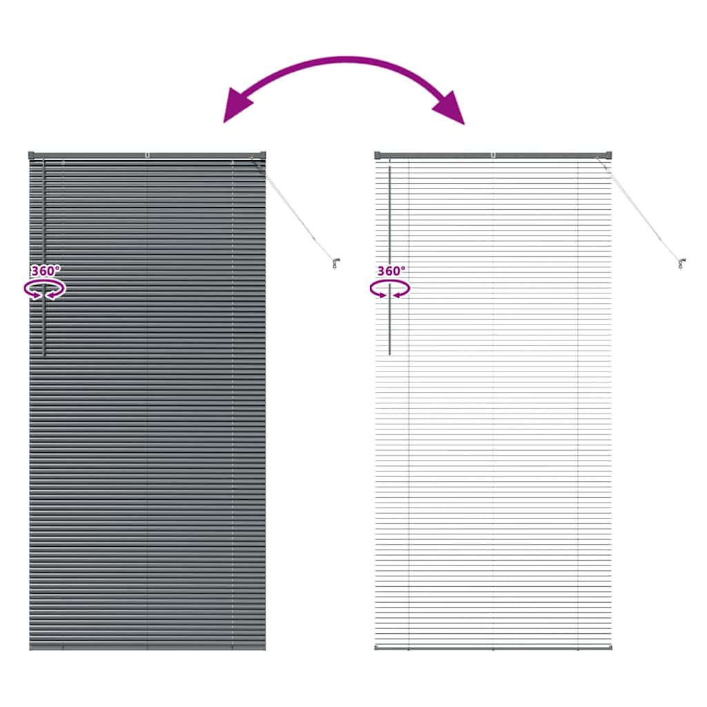 vidaXL Βενετσιάνικη Σκίαση Σκούρο Γκρι 220 x 100 cm 25 χιλ. Αλουμίνιο