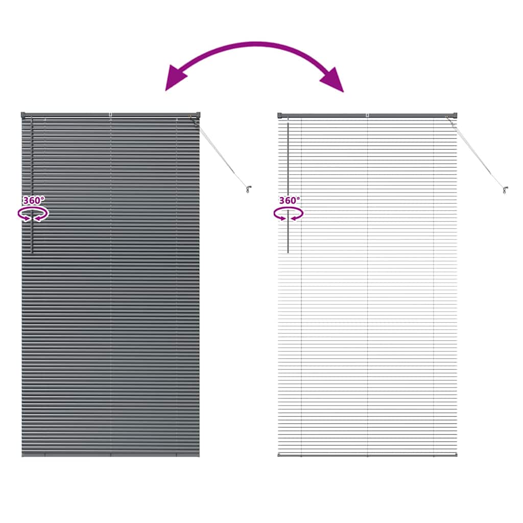 vidaXL Βενετσιάνικη Σκίαση Σκούρο Γκρι 220 x 120 εκ 25 χιλ. Αλουμίνιο
