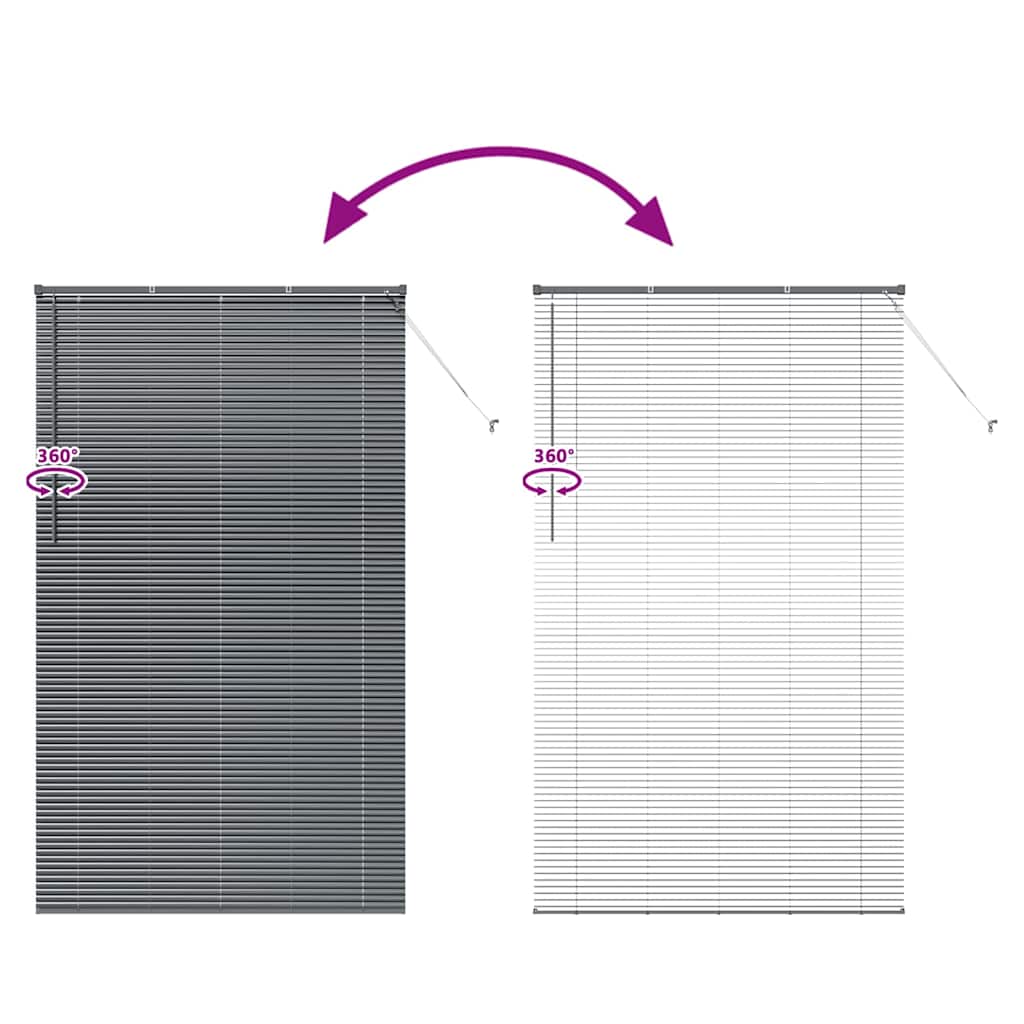 vidaXL Βενετσιάνικη Σκίαση Σκούρο Γκρι 220 x 130 εκ 25 χιλ. Αλουμίνιο
