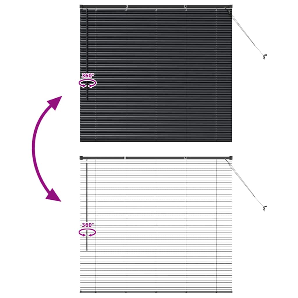 vidaXL Βενετσιάνικες Ρόδες Μαύρο 130 x 140 cm Αλουμίνιο