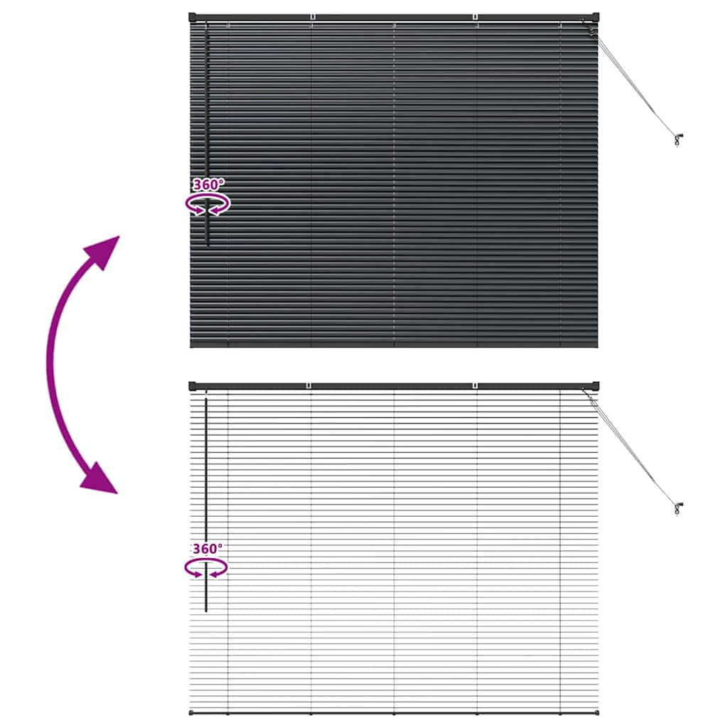 vidaXL Βενετσιάνικη Σκίαση Μαύρο 130 x 160 εκ 25 χιλ. Αλουμίνιο