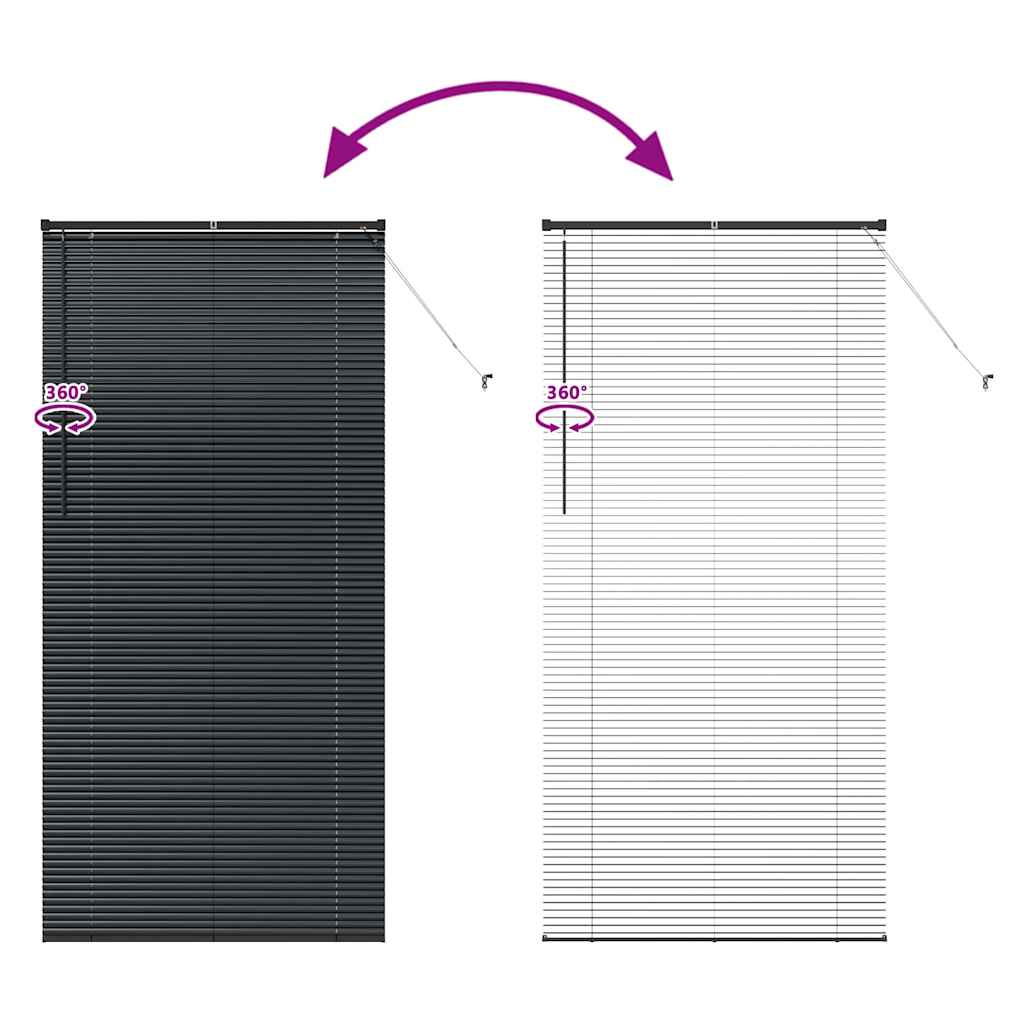 vidaXL Βενετσιάνικες Ρόδες Μαύρο 220 x 100 cm Αλουμίνιο