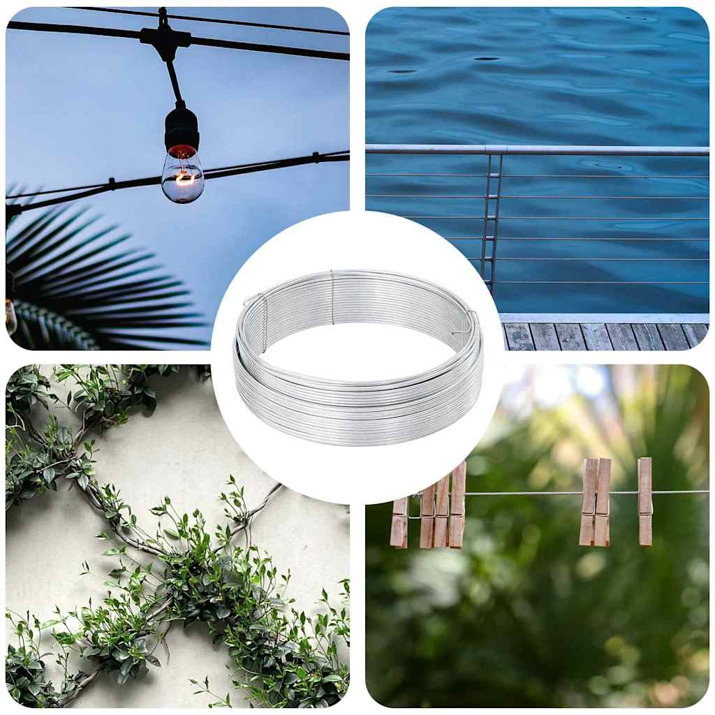 vidaXL Σχοινί Περιφράξεως Ασημί 33 μ