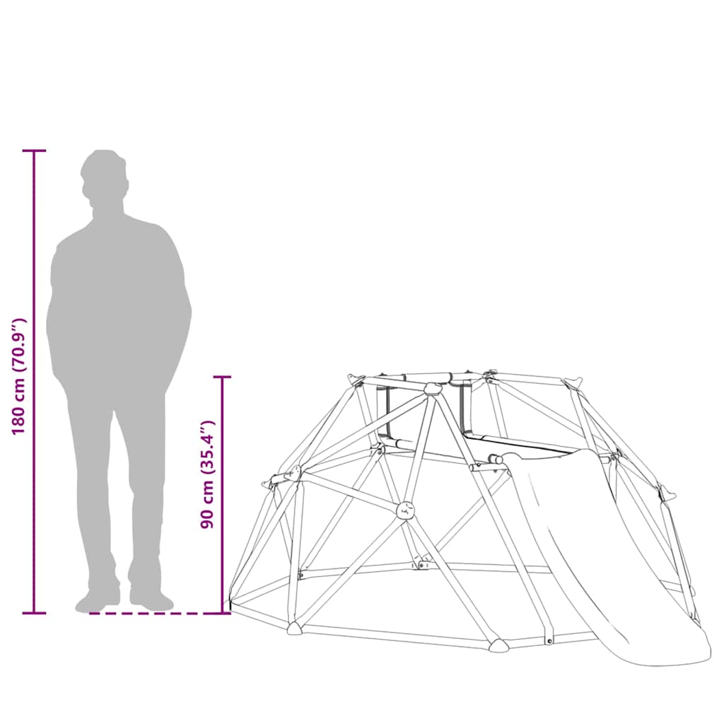 vidaXL Δοκός Αναρρίχησης με Τσουλήθρα για Παιδιά 3-10 Ετών 247 εκ. 200 κιλά