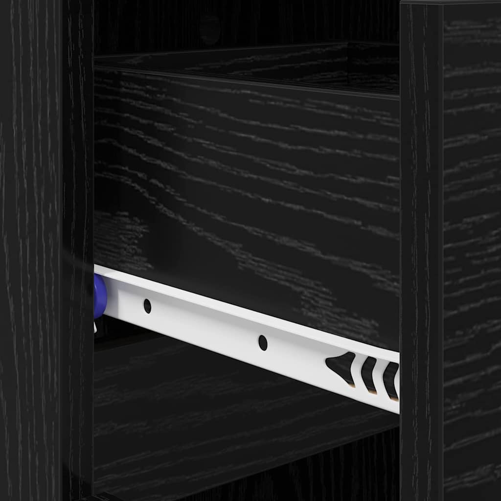 vidaXL Παπουτσοθήκη Μαύρη δρυς 100.5 x 28 x 100 εκ Επεξεργασμένο ξύλο