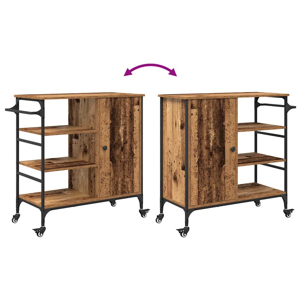 vidaXL Καρότσι Κουζίνας Παλαιό ξύλο 87.5 x 38.5 x 84.5 εκ