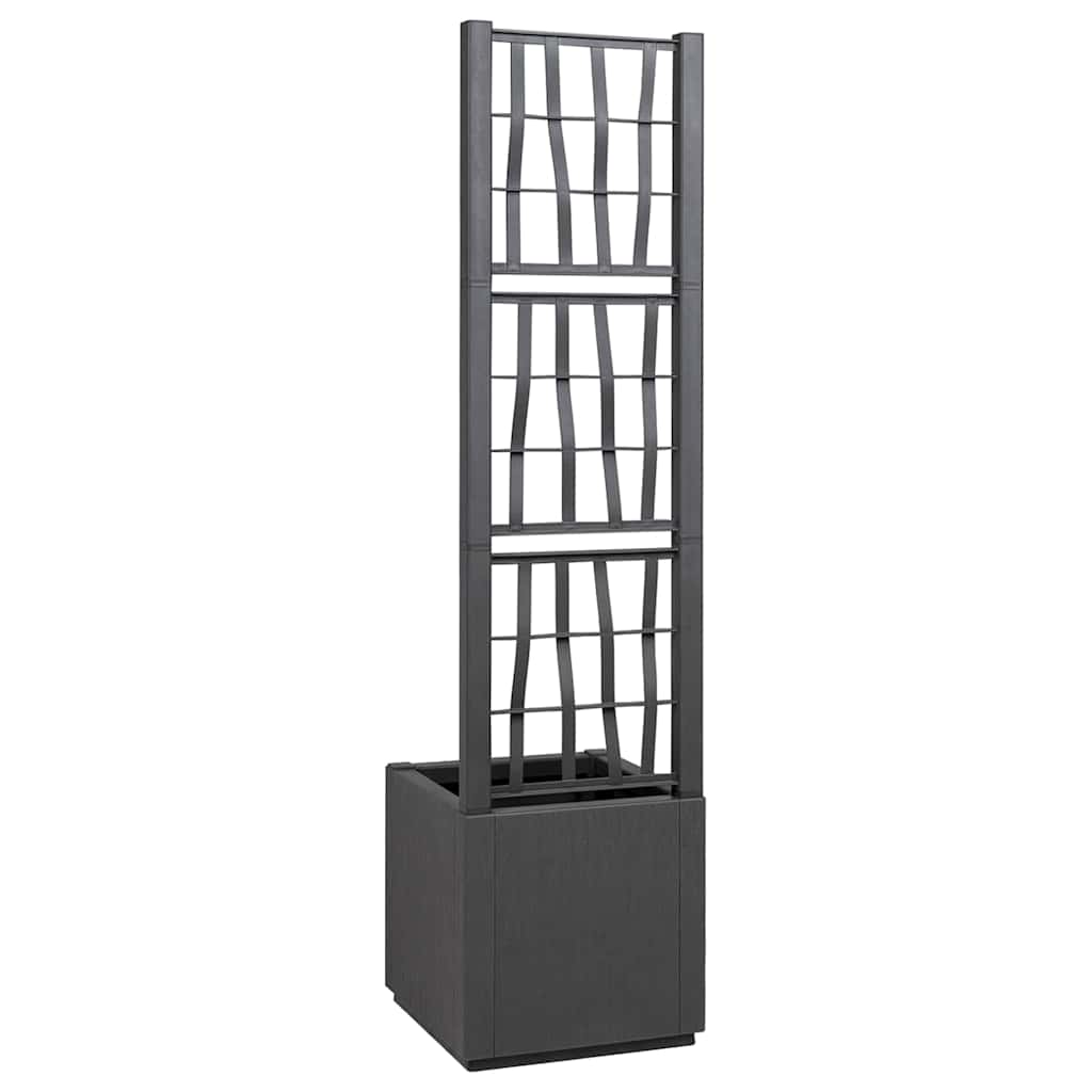vidaXL Γλάστρα Κήπου Ανθρακί 36 x 36 x 140 εκ. Πολυπροπυλένιο