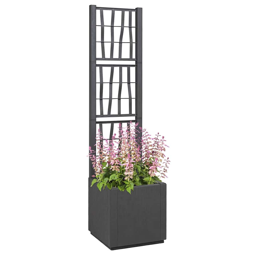 vidaXL Γλάστρα Κήπου Ανθρακί 36 x 36 x 140 εκ. Πολυπροπυλένιο