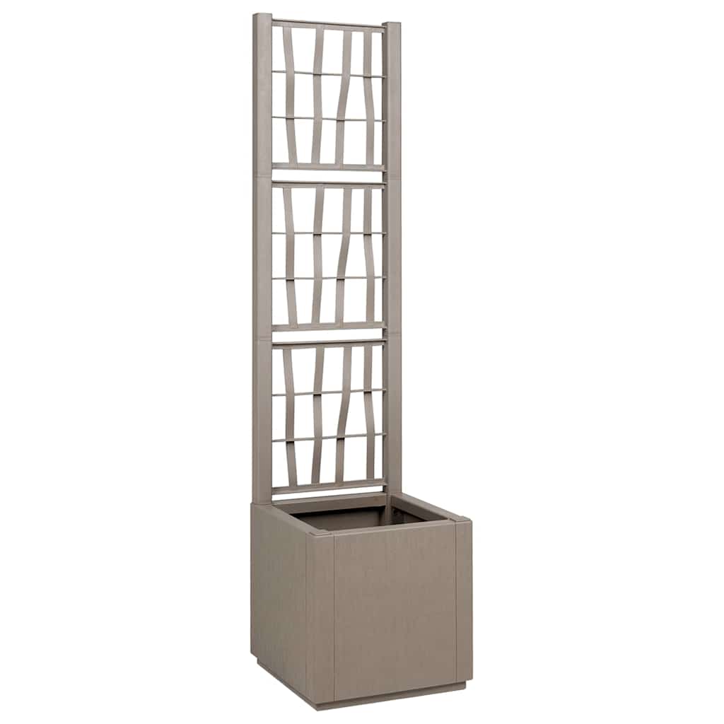 vidaXL Γλάστρα Κήπου Γκρι 36 x 36 x 140 εκ. Πολυπροπυλένιο