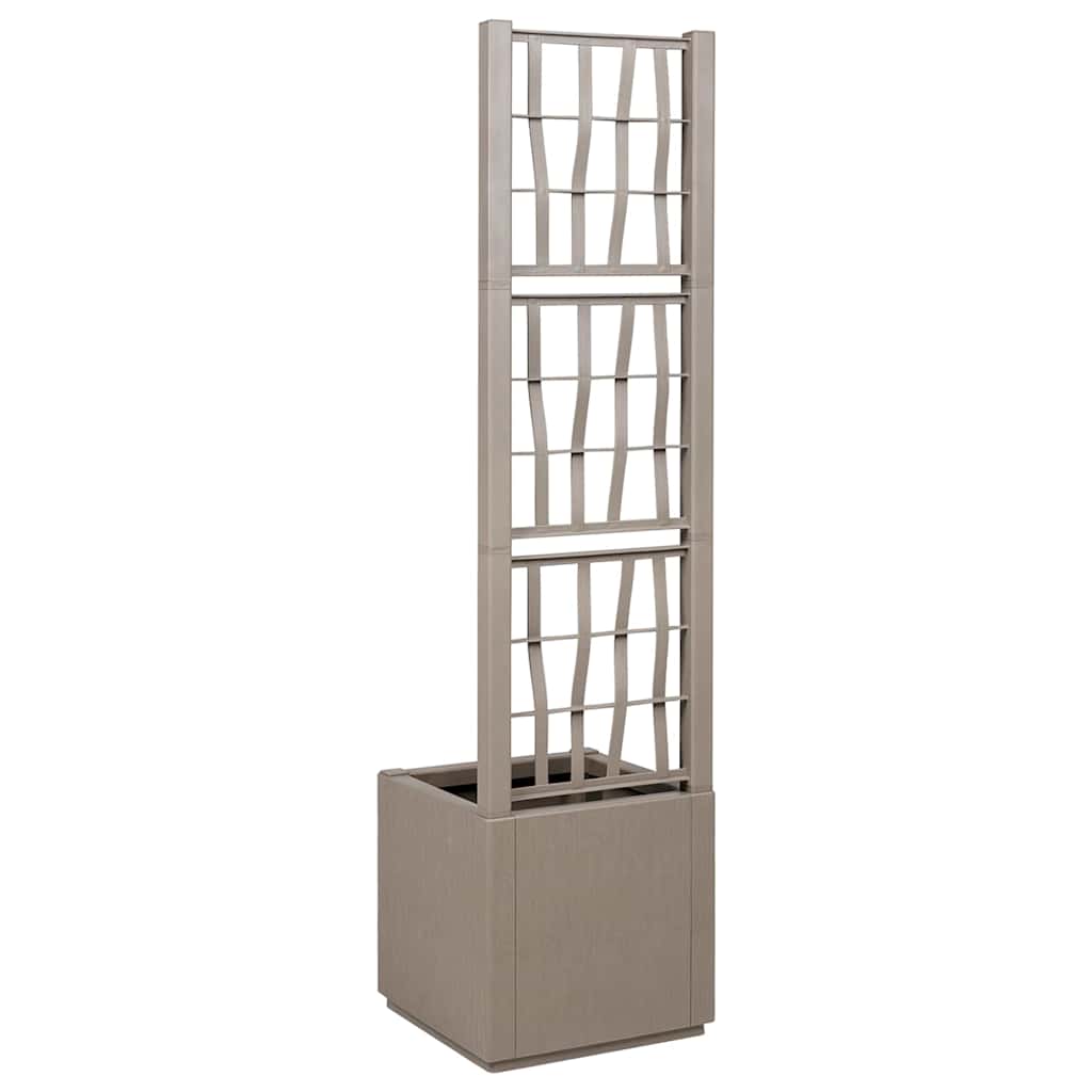 vidaXL Γλάστρα Κήπου Γκρι 36 x 36 x 140 εκ. Πολυπροπυλένιο