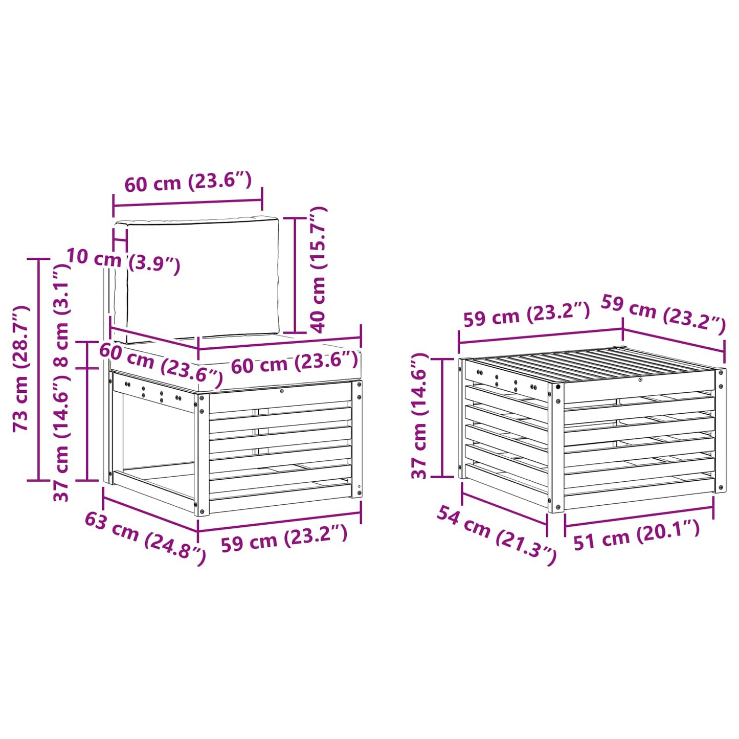vidaXL Σειρά Καναπέ Εξωτερικού 7 pcs Φυσικό και Ανοιχτό Γκρι