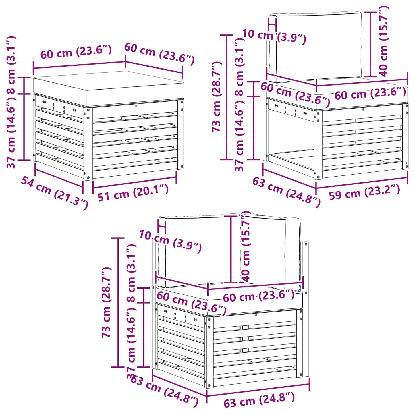 vidaXL Σειρά Καναπέ Εξωτερικού 8 pcs Φυσικό και Ανοιχτό Γκρι