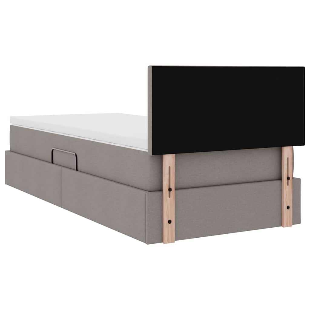vidaXL Κρεβάτι με αποθηκευτικό χώρο και στρώμα Taupe 100 x 200 cm