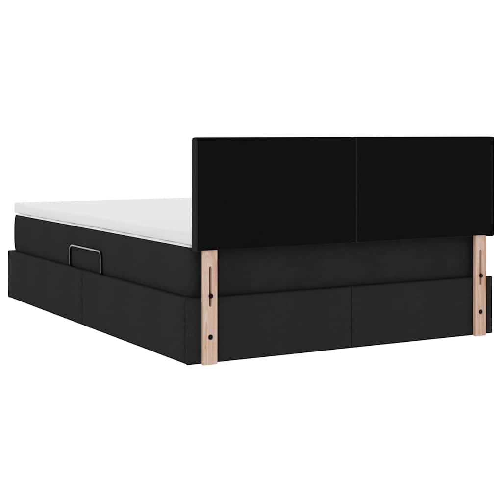 vidaXL Κρεβάτι με αποθηκευτικό χώρο και στρώμα Μαύρο 140 x 190 cm