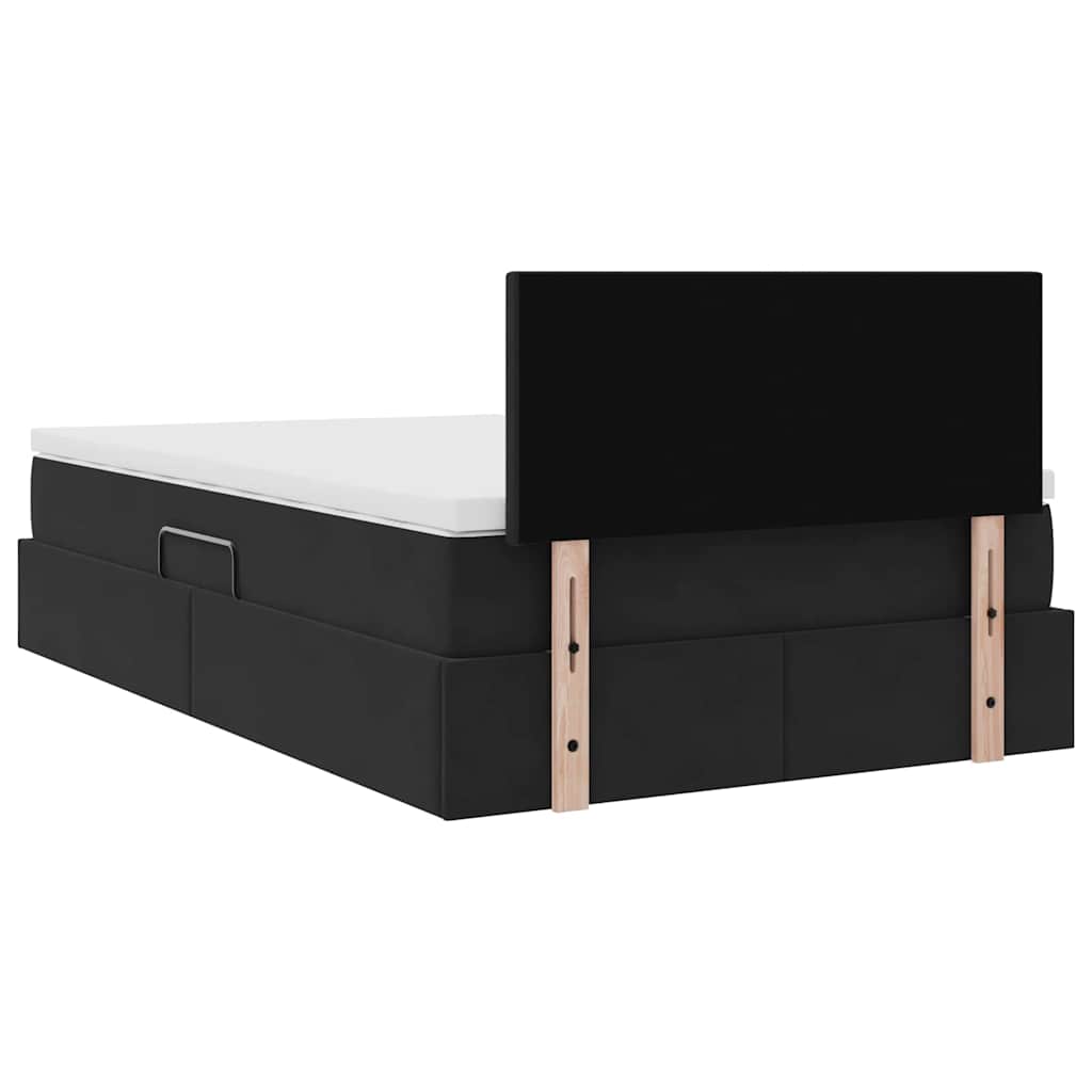 vidaXL Κρεβάτι Αποθήκης με στρώμα Μαύρο 120 x 200 cm Βελούδο