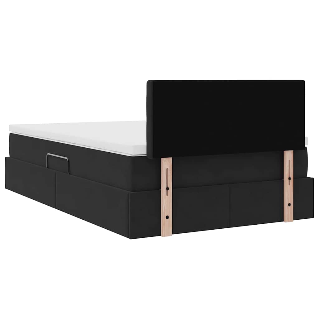 vidaXL Κρεβάτι Αποθήκης με κεφαλάρι Μαύρο 120 x 200 cm Βελούδο