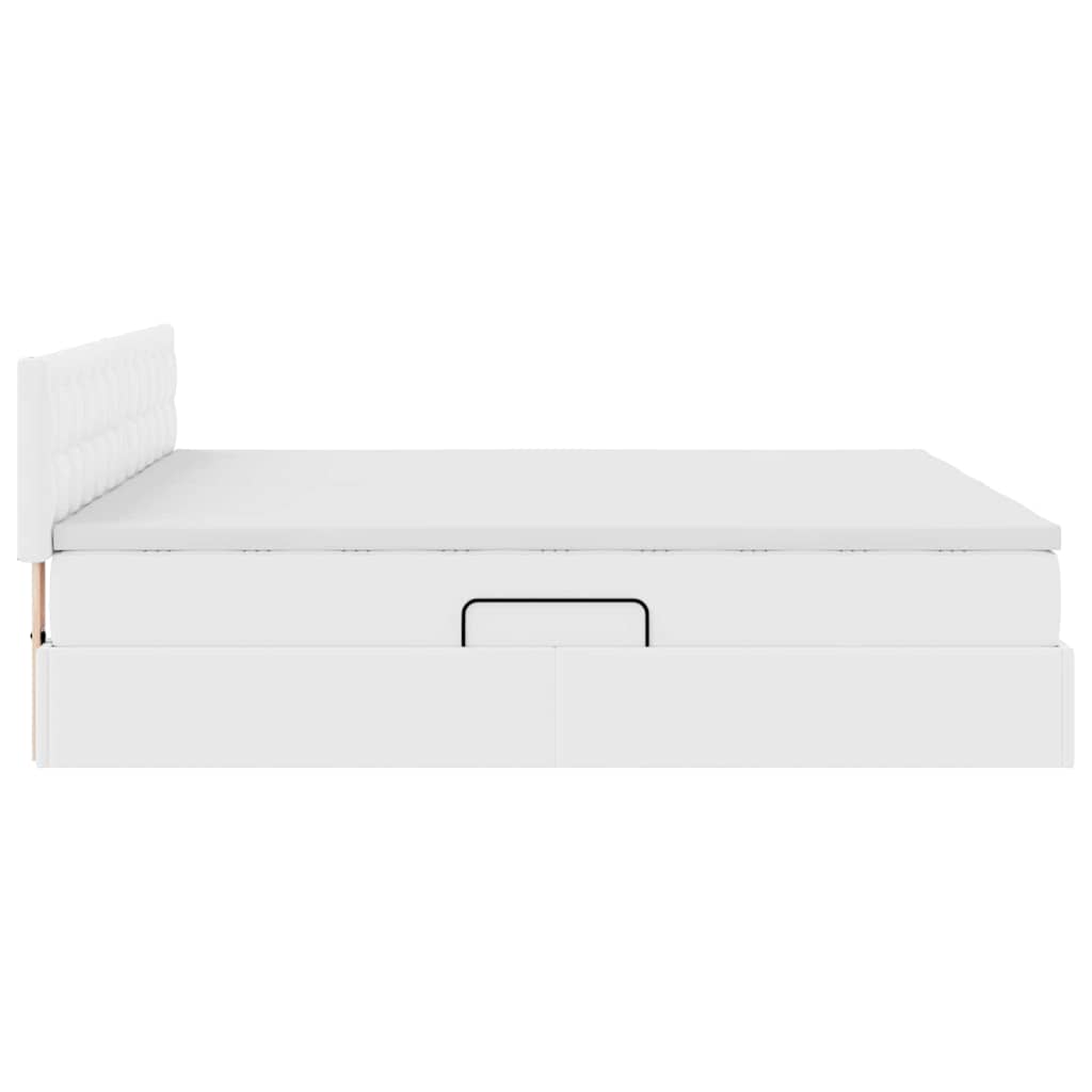 vidaXL Κρεβάτι Αποθήκης Καθαρό Λευκό 180 x 200 cm Τεχνητό Δέρμα