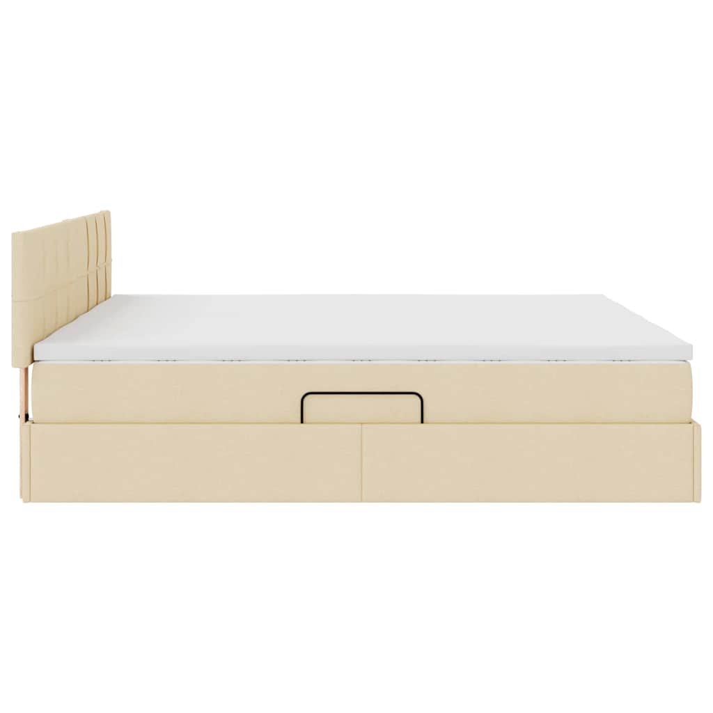 vidaXL Κρεβάτι Αποθήκης με στρώμα Κρέμ 180 x 200 cm Τεχνητό Δέρμα