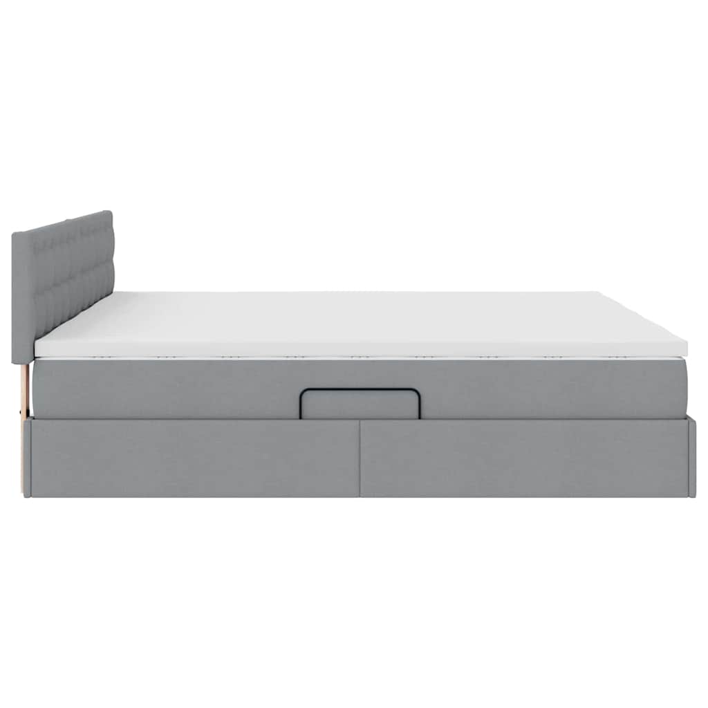 vidaXL Κρεβάτι Αποθήκης Ανοιχτό γκρι 180 x 200 cm Τεχνητό Δέρμα