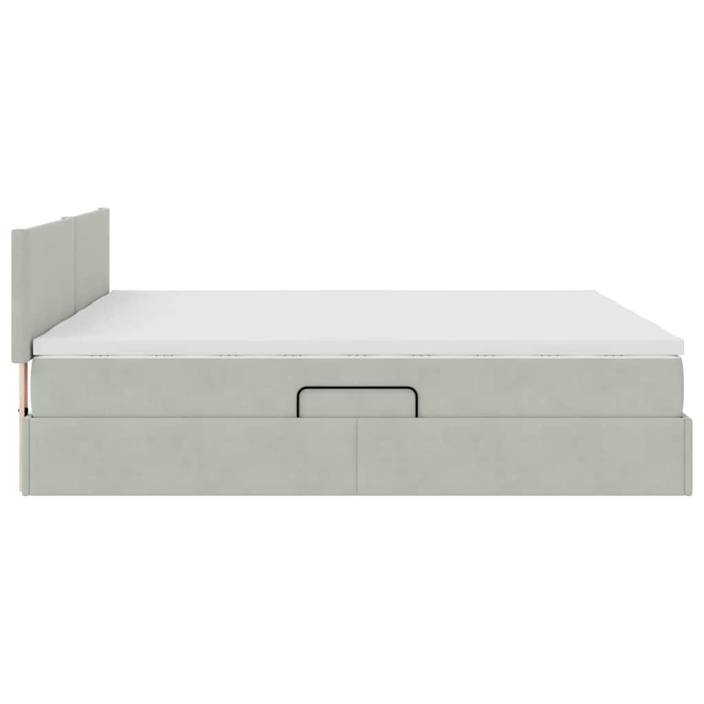 vidaXL Κρεβάτι Αποθήκης 2 τμχ. Ανοιχτό γκρι 200 x 200 cm Velvet