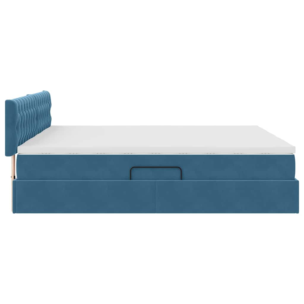 vidaXL Κρεβάτι Αποθήκης 2 τμχ. Σκούρο Μπλε 200 x 200 cm Velvet