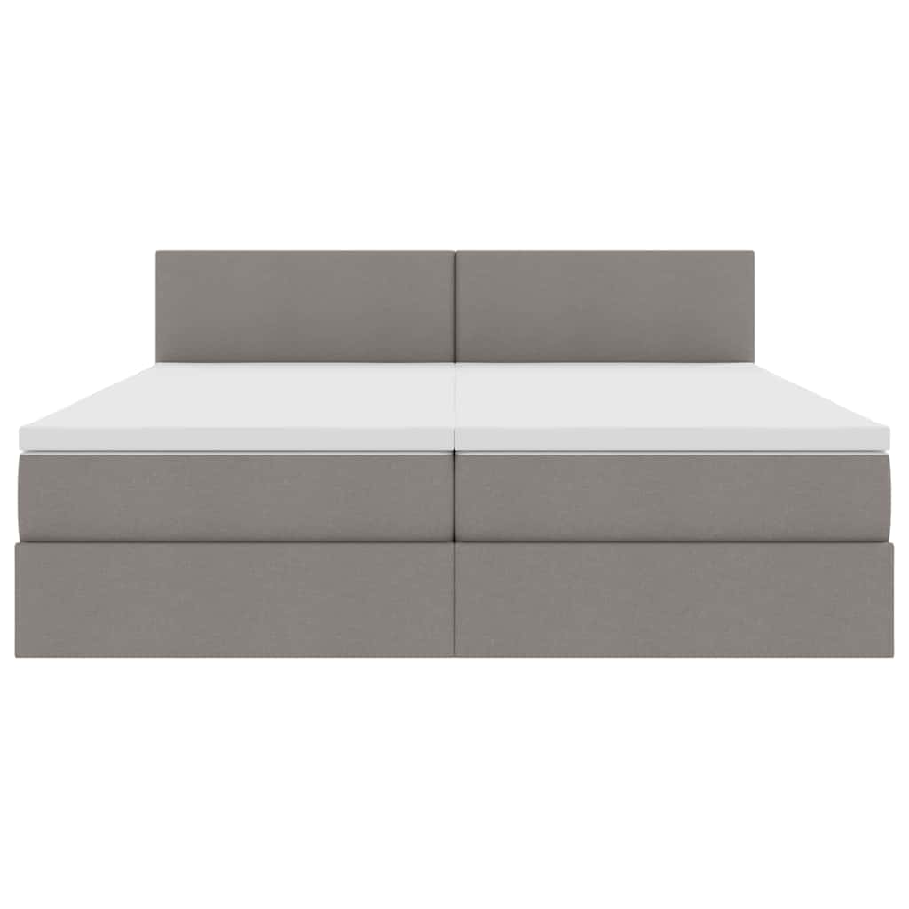vidaXL LED Κρεβάτι αποθήκευσης με στρώμα Taupe 200 x 200 cm Ύφασμα