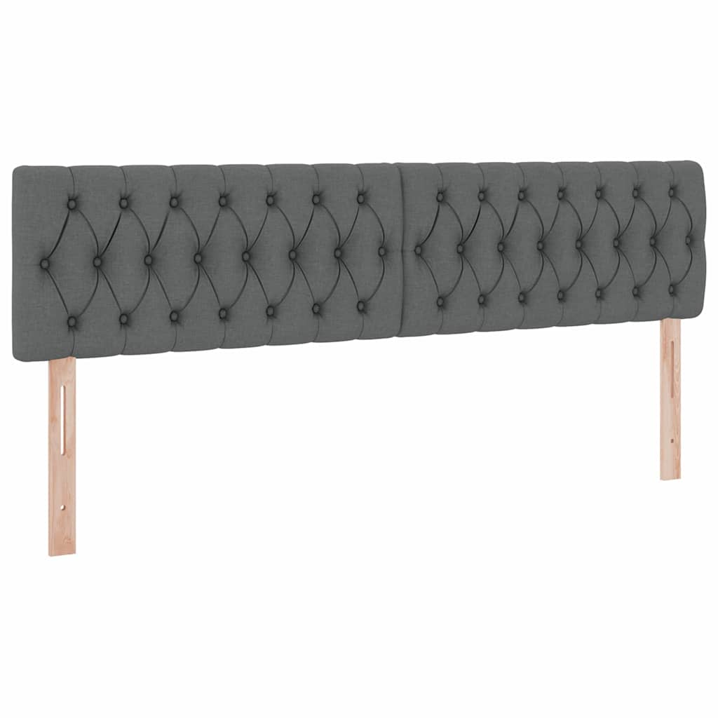 vidaXL Κρεβάτι με φώτα λωρίδας LED Σκούρο Γκρι 180 x 200 cm ύφασμα