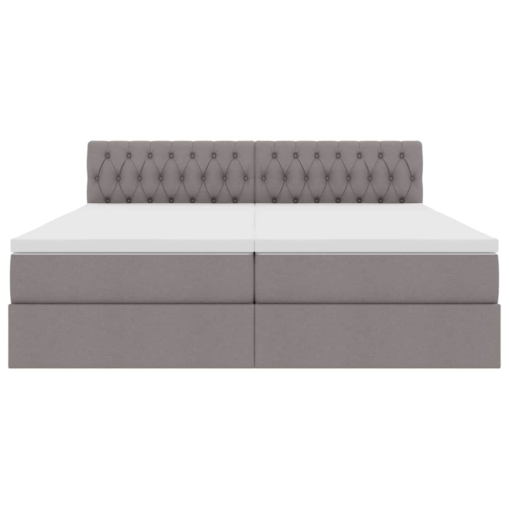 vidaXL LED Κρεβάτι αποθήκευσης με στρώμα Taupe 200 x 200 cm Ύφασμα