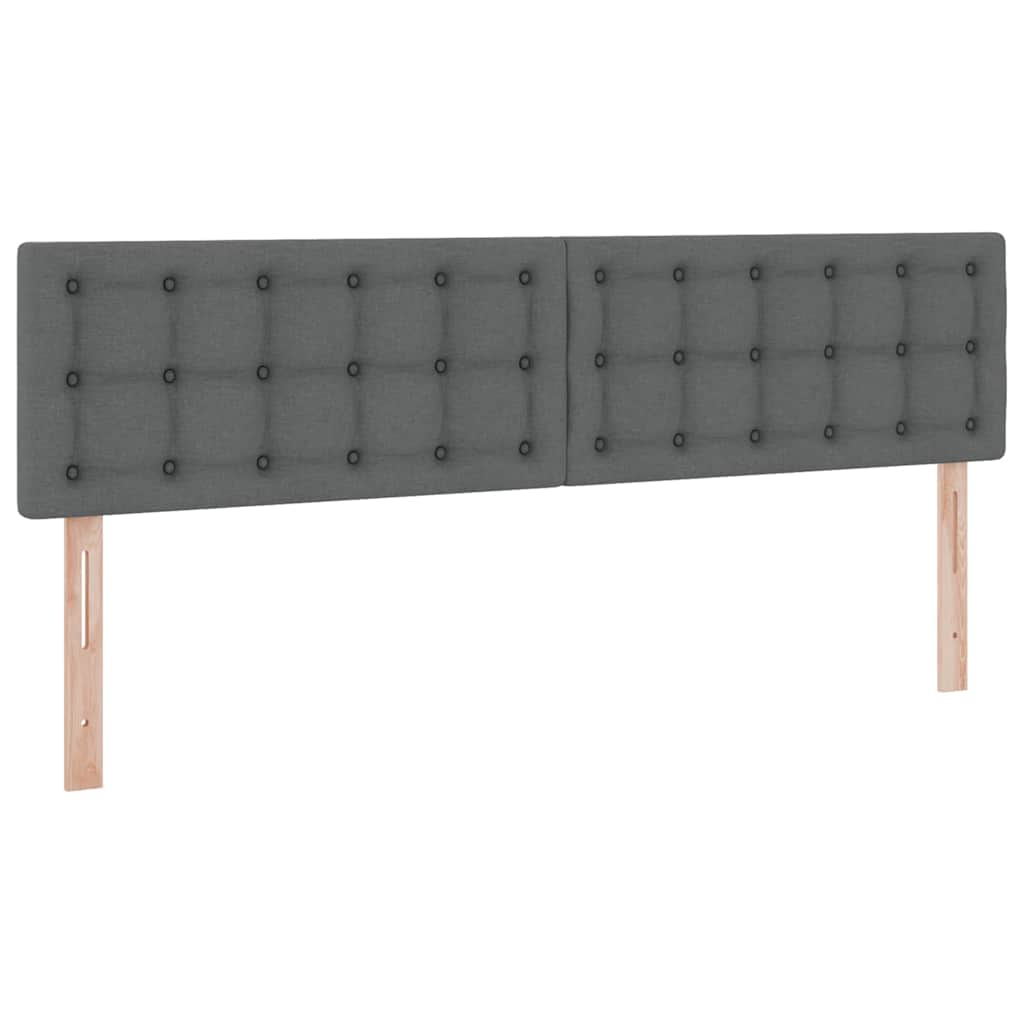 vidaXL Κρεβάτι με φώτα λωρίδας LED Σκούρο Γκρι 200 x 200 cm ύφασμα